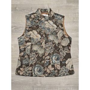 Erin London Women's Floral Lined Vest Size Large
